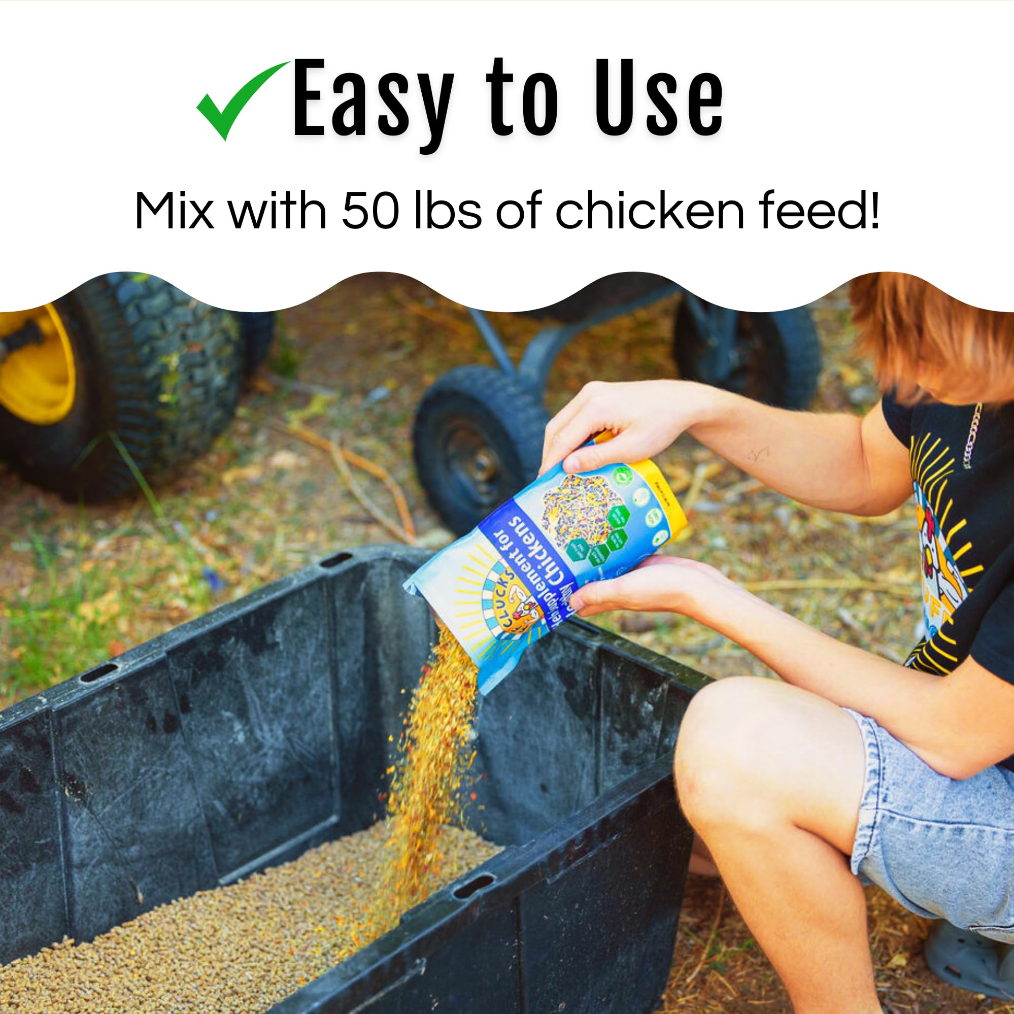 Buff Clucks Herb Supplement for Backyard Chickens - Natural Chicken Treats, Poultry Feed Botanical Mix, Plant-Based Coop Snacks